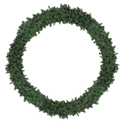 Pre-Lit High Sierra Pine Commercial Artificial Christmas Wreath - 120-Inch, Clear Lights