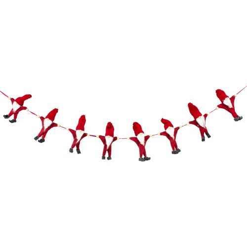 30" Red and White Knit Gnome Novelty Christmas Garland