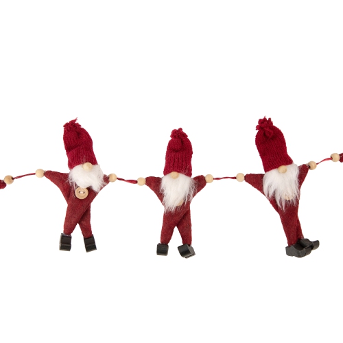 30" Red and White Knit Gnome Novelty Christmas Garland