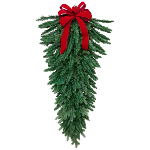 60" Green Pine Artificial Christmas Teardrop Swag - Unlit