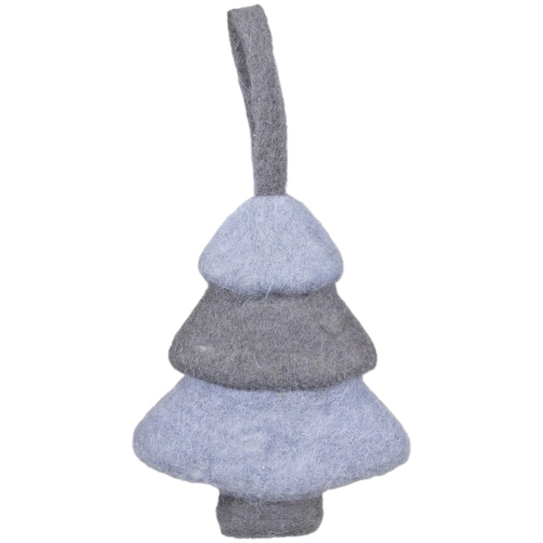 NORTHLIGHT  5.75" Gray And Felt Christmas Tree Ornament In Blue