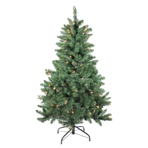 4.5' Pre-lit Full Buffalo Fir Artificial Christmas Tree - Clear Lights
