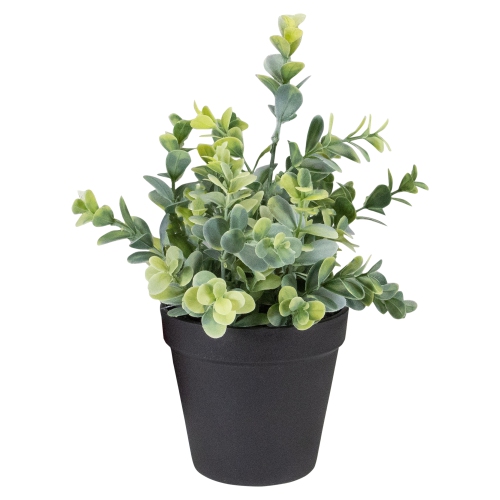 NORTHLIGHT  10" Artificial Melia Azedarach Plant In Black Pot In Green