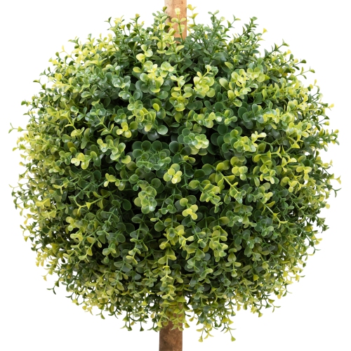 55.5" Potted Two-Tone Artificial Boxwood Double Ball Topiary Tree