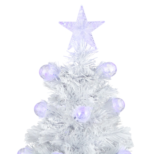 3' Pre-Lit White Fiber Optic Artificial Christmas Tree, White Lights