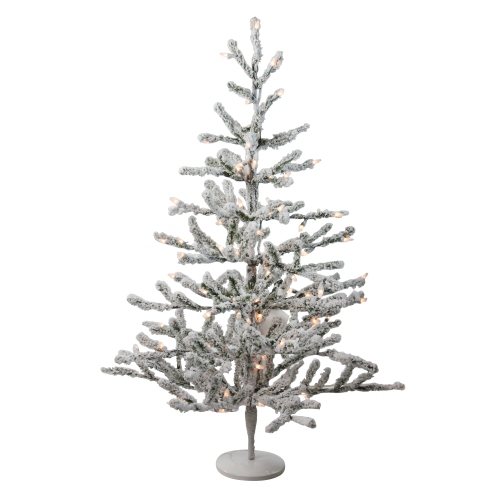 3' Pre-Lit Flocked Alpine Twig Artificial Christmas Tree - Warm White Lights