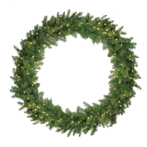 Pre-Lit Northern Pine LED Artificial Christmas Wreath - 48-Inch, Warm White Lights