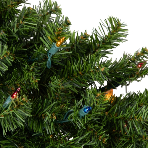 36" Pre-Lit Canadian Pine Artificial Christmas Wreath - Multi Lights