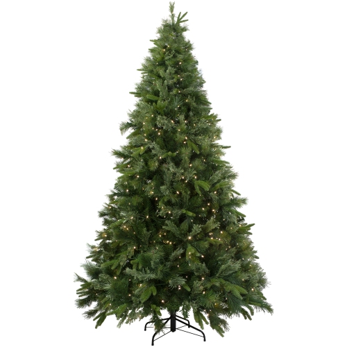 Sapin de Noël artificiel de pin cachemire Ashcroft illuminé de 9.5 pi – lumières à DEL blanc chaud