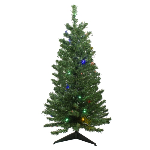 3' Pre-Lit Medium Mixed Classic Pine Artificial Christmas Tree - Multicolor LED Lights