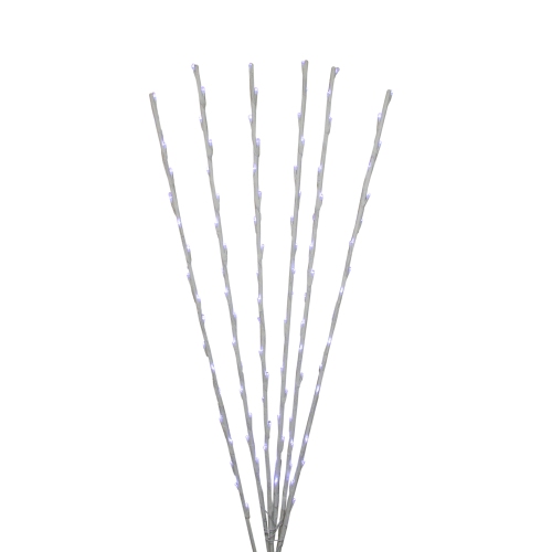 Set of 6 Branch Spray Driveway Pathway Markers - 8 ft, Pure White LED Lights