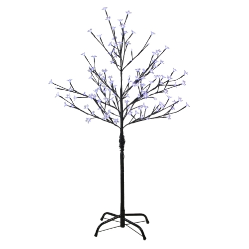 4' Pre-Lit Artificial Cherry Blossom Flower Tree - Pure White LED Lights
