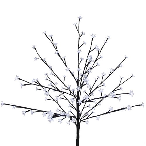 4' Pre-Lit Artificial Cherry Blossom Flower Tree - Pure White LED Lights