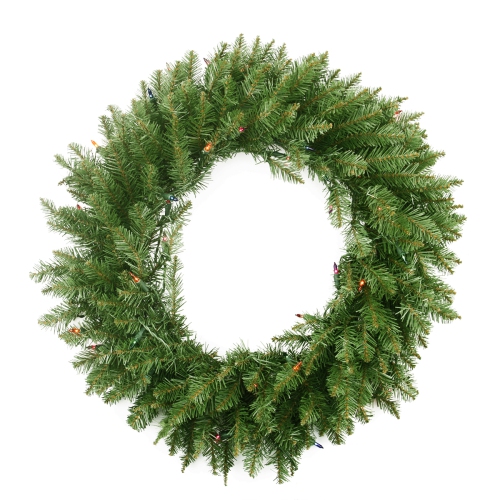 NORTHLIGHT  Pre-Lit Northern Pine Artificial Christmas Wreath - 24-Inch, Multi Color Lights These are great wreaths! Great price