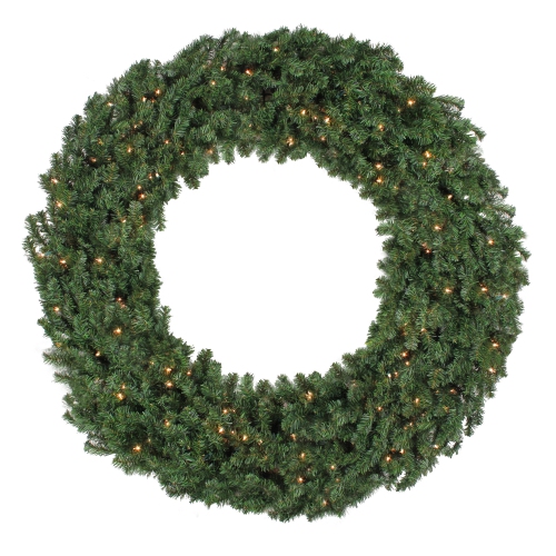 NORTHLIGHT  5' Pre-Lit Commercial Canadian Pine Artificial Christmas Wreath - Clear Lights