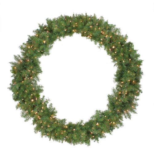 Pre-Lit Northern Pine Artificial Christmas Wreath - 48-Inch, Clear Lights