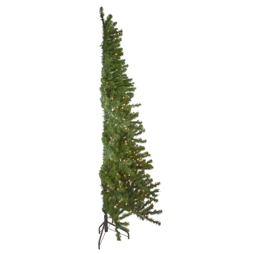 7.5' Pre-Lit Medium Canadian Pine Artificial Christmas Wall Tree - Clear Lights
