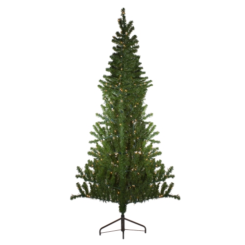 7.5' Pre-Lit Medium Canadian Pine Artificial Christmas Wall Tree - Clear Lights