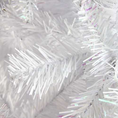 7.5' White Glimmer Iridescent Spruce Full Artificial Christmas Tree - Unlit
