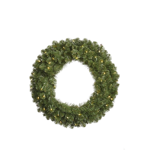 VICKERMAN  5' Pre-Lit Double-Sided Grand Teton Commercial Christmas Wreath – Clear Led