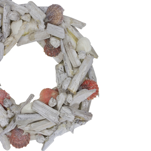Nautical Driftwood and Seashell Artificial Summer Wreath, 12.5-Inch