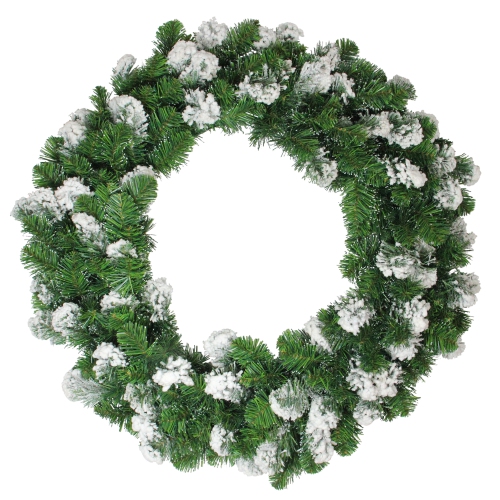ALLSTATE  29" Snowy Flocked Colorado Decorative Pine Artificial Christmas Wreath - Unlit