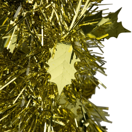 6' Gold Tinsel Pop-Up Artificial Christmas Tree, Unlit