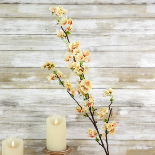 Gerbe floral artificiel de soie, 36 po, abricot et coince aux pêches