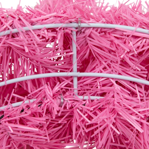 24" Pre-Lit Pink Spruce Artificial Christmas Wreath, Pink Lights