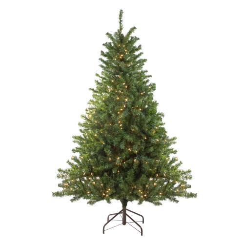 NORTHLIGHT  6' Pre-Lit Medium Canadian Pine Artificial Christmas Tree, Clear Lights