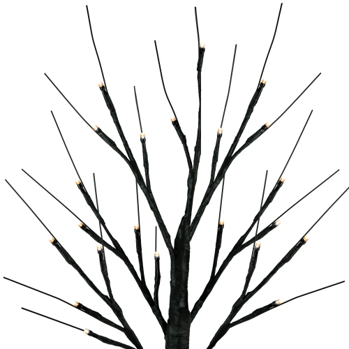 24" LED Lighted Black Halloween Twig Tree - Warm White Lights