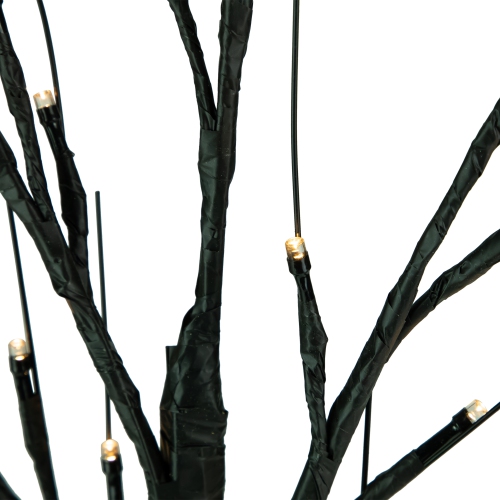 24" LED Lighted Black Halloween Twig Tree - Warm White Lights