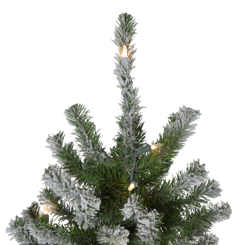 6' Pre-Lit Flocked Alpine Artificial Christmas Tree - Clear Lights