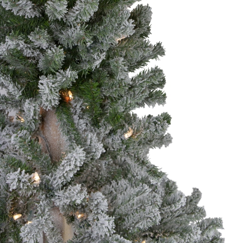 6' Pre-Lit Flocked Alpine Artificial Christmas Tree - Clear Lights