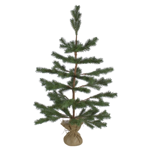 NORTHLIGHT  3' Ponderosa Pine Artificial Christmas Tree With Jute Base - Unlit