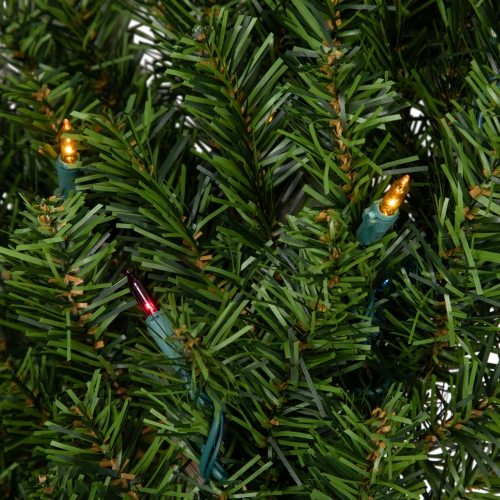 Pre-Lit Canadian Pine Artificial Christmas Wreath - 30-Inch, Multi Lights