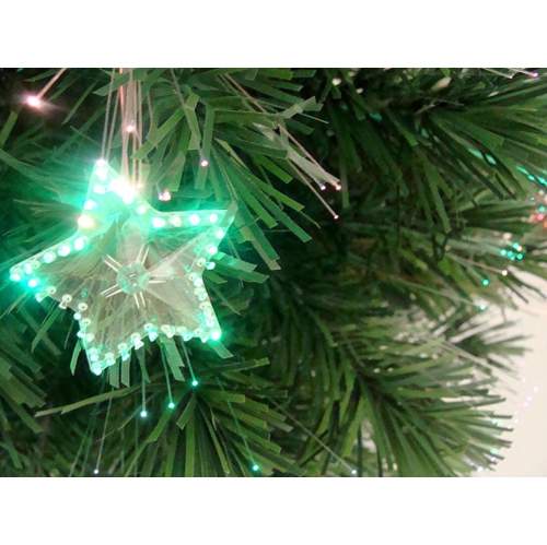 3' Pre-Lit Fiber Optic Artificial Christmas Tree with Stars