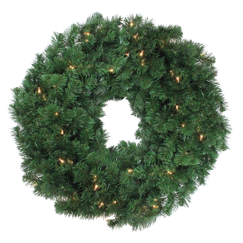 30" Pre-Lit Deluxe Windsor Pine Artificial Christmas Wreath, Clear Lights