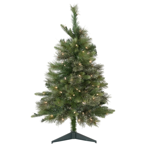 NORTHLIGHT  3' Pre-Lit Kingston Cashmere Pine Full Artificial Christmas Tree, Clear Lights