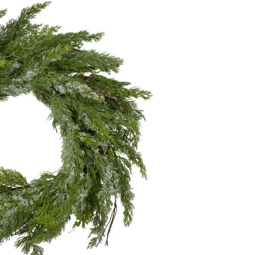 24" Iced Cedar Artificial Christmas Wreath - Unlit