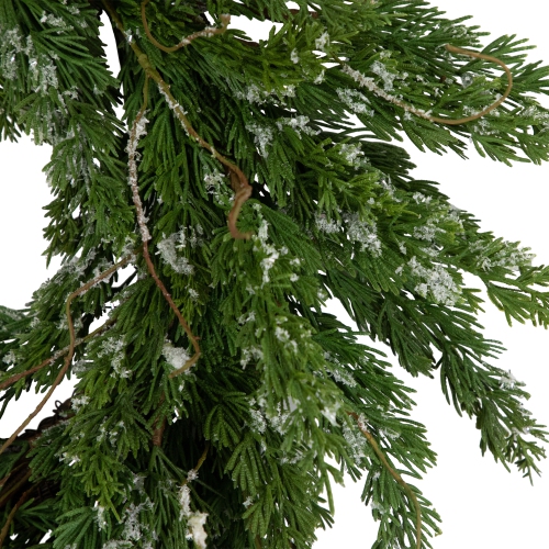 24" Iced Cedar Artificial Christmas Wreath - Unlit