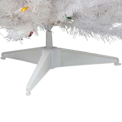 Arbre de Noël artificiel illuminé blanc neige de 3 pi, multi-lumières