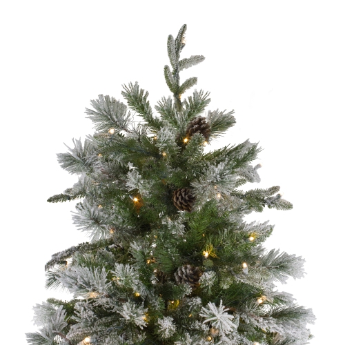 6.5' Pre-Lit LED Full Mixed Rose Mary Emerald Angel Pine Artificial Christmas Tree - Clear Lights