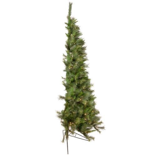 6.5' Pre-Lit Medium Canyon Pine Artificial Christmas Wall Tree, Clear Lights
