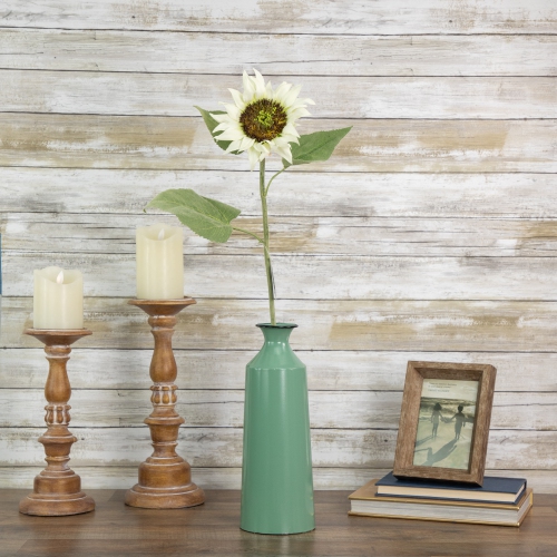 25" Ivory Sunflower Artificial Silk Floral Pick