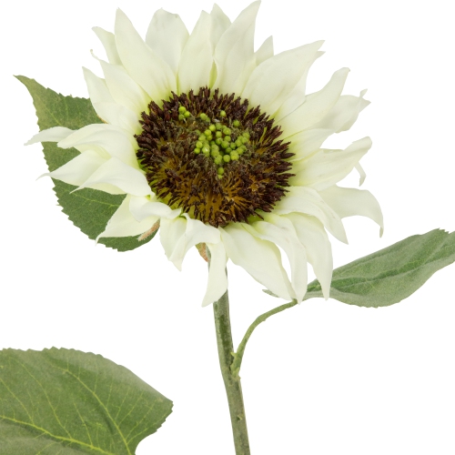 25" Ivory Sunflower Artificial Silk Floral Pick