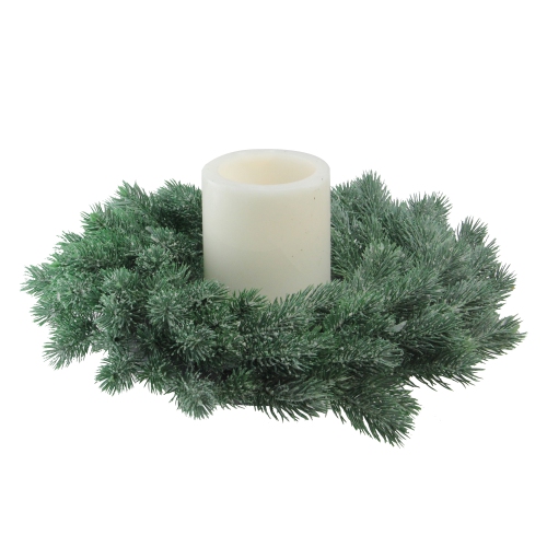Green Frosted Pine Artificial Christmas Wreath - 16-Inch, Unlit