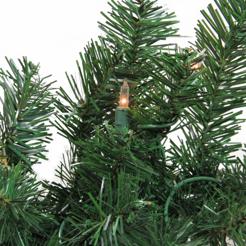 9' x 18" Pre-Lit Deluxe Windsor Green Pine Christmas Garland - Clear Lights