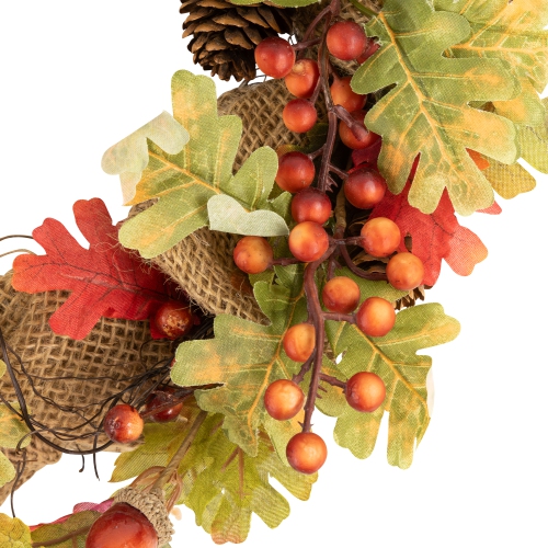 Berry and Pine Cones Artificial Thanksgiving Wreath - 18-Inch, Unlit