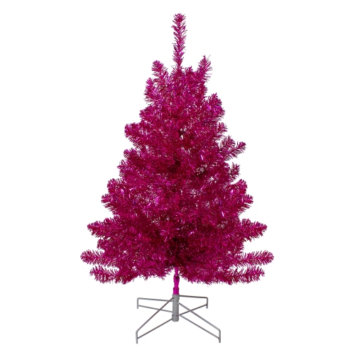 NORTHLIGHT  3' Metallic Tinsel Artificial Christmas Tree - Unlit In Pink